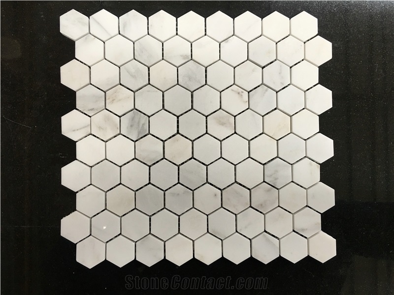 Oriental White Marble Hexagon Mosaic for Wall/Floor Paving