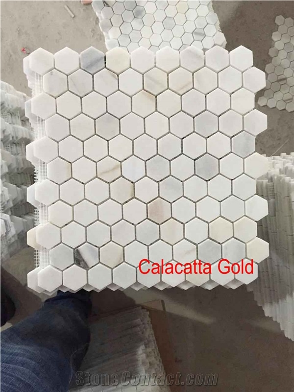 Oriental White Marble Hexagon Mosaic for Wall/Floor Paving