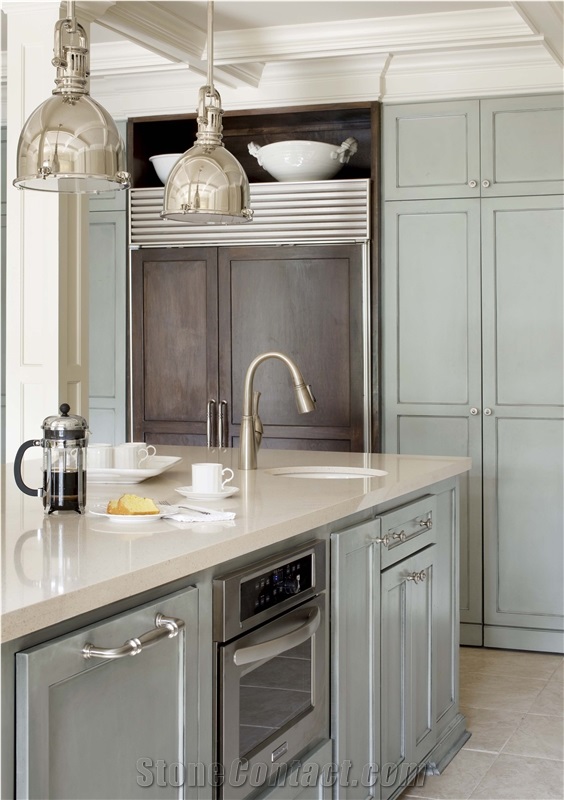 Pacific Sand P Engineered Quartz Stone Kitchen Countertops & Worktops