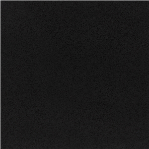 Pure Black China Quartz Artificial Engineered Stone Big Slabs, Tiles