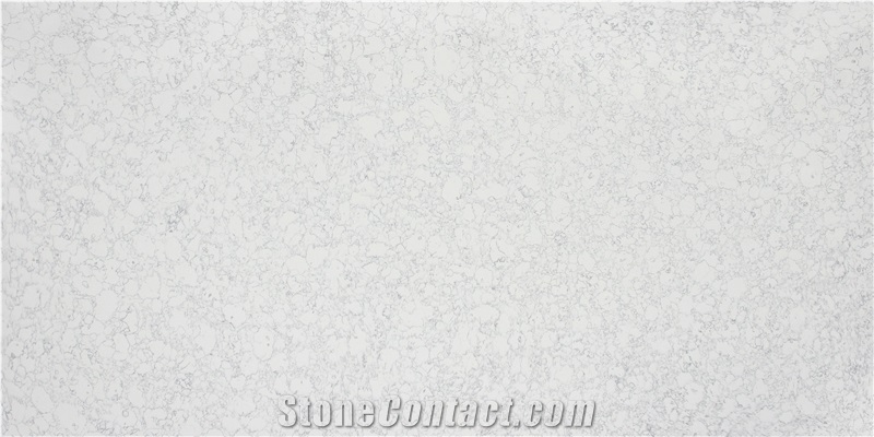 Spray Flower White Quartz Stone Customized Kitchen Countertop, Worktop