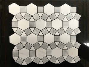 White and Grey Marble Composited Mosaic for Wall/Floor Paving