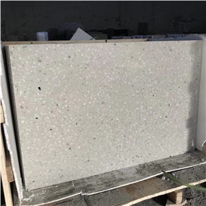 White Terrazzo with Middle White Particles, Tm017w