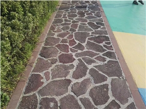 Red Lava Flag Stone Paving