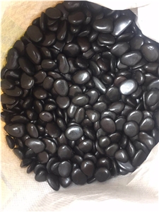 Black Polished Pebbles Garden Decorations