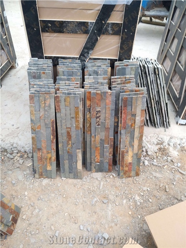 High Quality Brown Rusty Slate Stacked Stone for Ledger