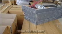 Black Slate Ledge Stone Corner Stacked Stone Z Shape Wall Claddingtile
