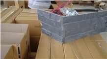 Black Slate Ledge Stone Corner Stacked Stone Z Shape Wall Claddingtile