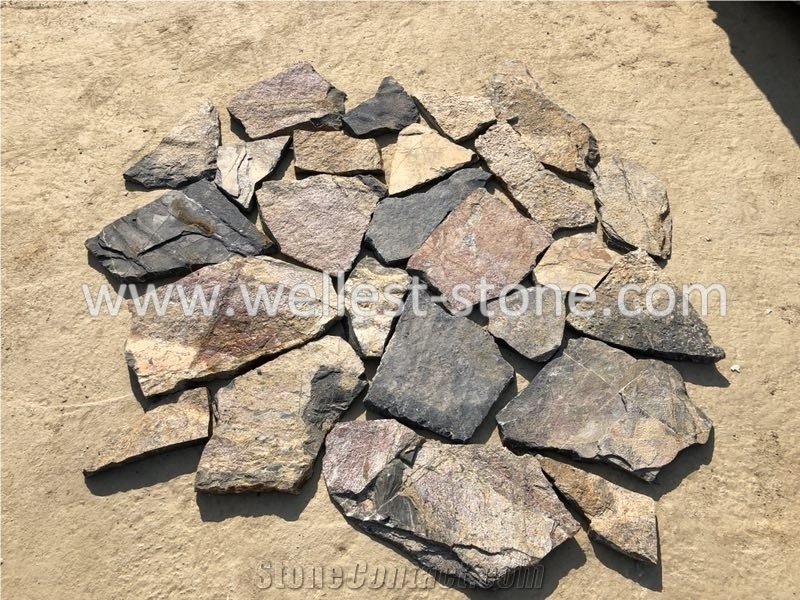 China Natural Brown Black Loose Stone for Paving Stone Wall Cladding