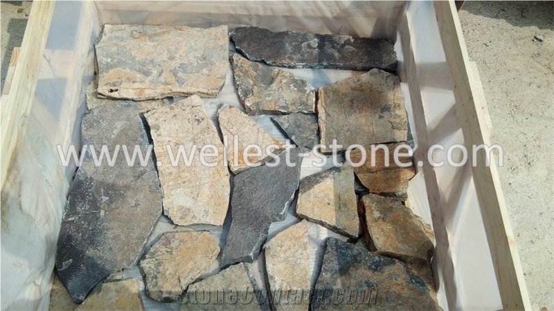 China Natural Brown Black Loose Stone for Paving Stone Wall Cladding