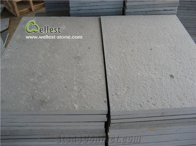 Dark Black Flamed G684 Basalt Slabs Z Shape Walling Tile