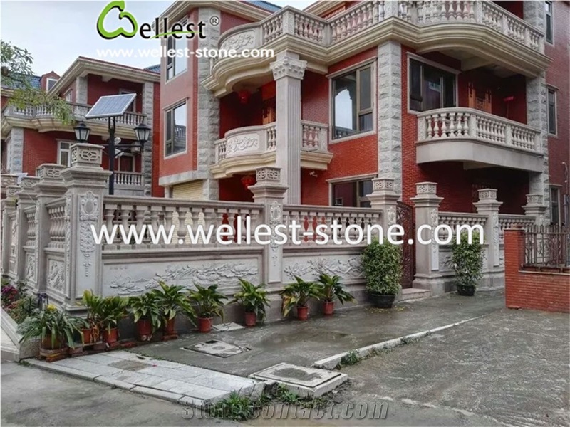 Decorative Granite Column Building Pillars for Handcarved Romance