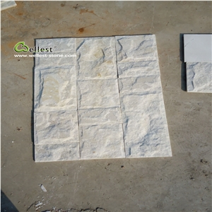 White Quartzite Mushroom Split Wall Tile Coping Stacked Stone Panel