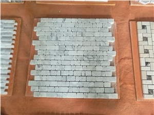 Italian Bianco Carrara White Marble Mosaic Tiles Of Different Pattern