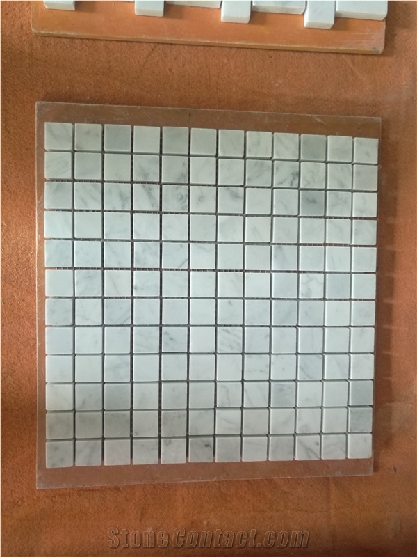 Italian Bianco Carrara White Marble Mosaic Tiles Of Different Pattern