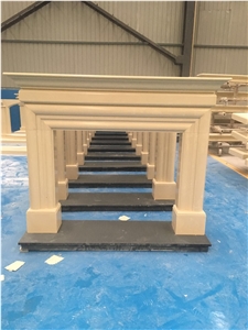 Cream Micro Marble Fireplace Bolection with Top