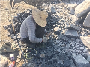 G684 Black Basalt Paving , Fuding Black Cube Stone