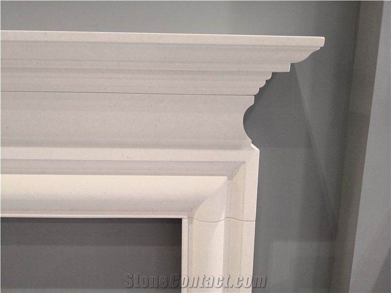 Stone and Marble Fireplace Surround Complete Set with Hearth and Panel