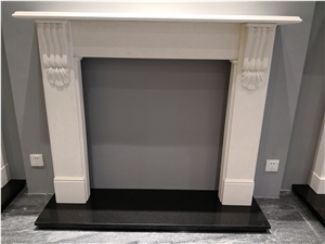 Turkish Limestone Victoria Corbel Fireplace Surround 54 Inch