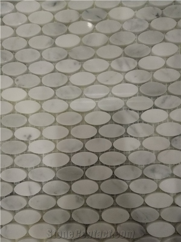 Carrara White Marble Mosaic Tile Bathroom Wall Mosaic Kitchen Mosaic