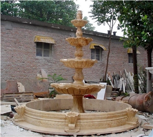 Villa Garden Fountain Granite Stone Waterfall Water Feature Design