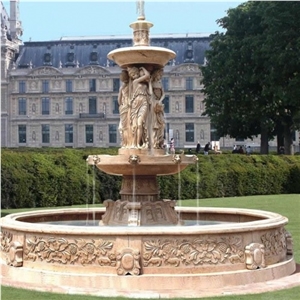 Villa Garden Fountain Granite Stone Waterfall Water Feature Design