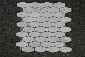 Italy Bianco Carrara White,Cremo Delicato Hexagon Marble Mosaic,Tiles