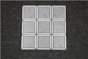 Italy Bianco Carrara White,Yugoslav White Marble Mosaic Pattern