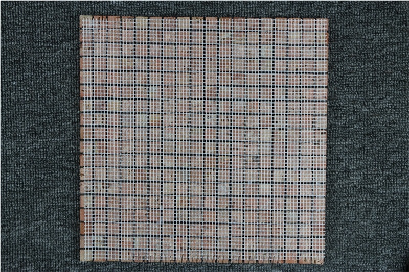 Turkey Rosa Alicante,Corallo,Rojo Alicante Chipped Marble Mosaics,Tile