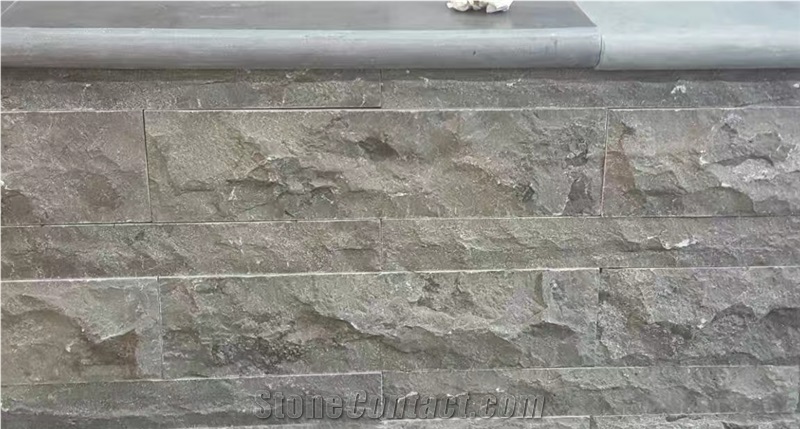 China Blue Limestone Mushroomed Cladding Asia Blue Mushroom Stone