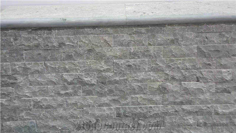 China Blue Limestone Mushroomed Cladding Asia Blue Mushroom Stone