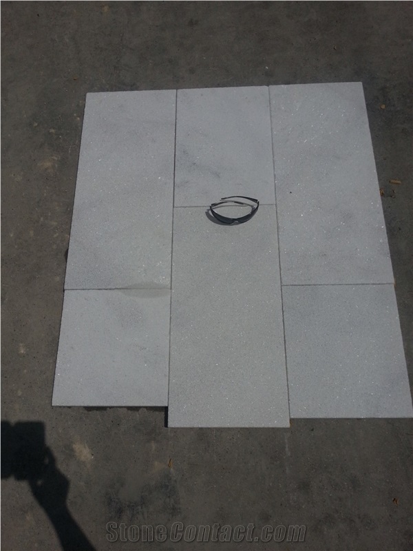 Mugla White Sandblasted Tiles, Mugla White Marble