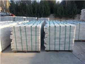 Mugla White Sandblasted Tiles, Mugla White Marble
