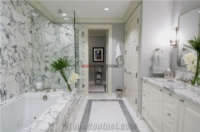 Lightweight Natural Arabescato Marble Panel for Bathroom Wall
