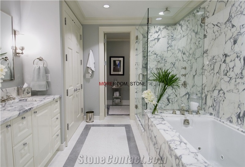 Lightweight Natural Arabescato Marble Panel for Bathroom Wall