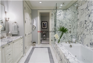 Lightweight Natural Arabescato Marble Panel for Bathroom Wall