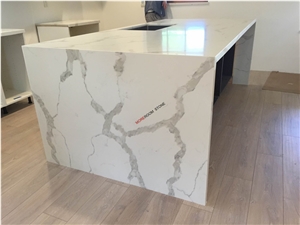 Kitchen Calacatta Marble Quartz Countertop White