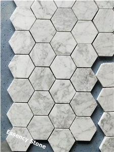 Carrara White Hexagon Mosaic Tile