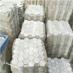 Carrara White Hexagon Mosaic Tile