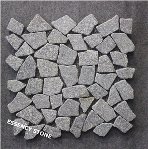Flamed Grey Granite Mosaic Tile on Mesh