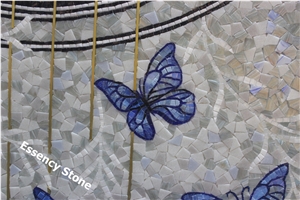 Seashell Mosaic, Mother Pearl White Mosaic Art Seashell Mosaic, Mother Pearl White Mosaic Art
