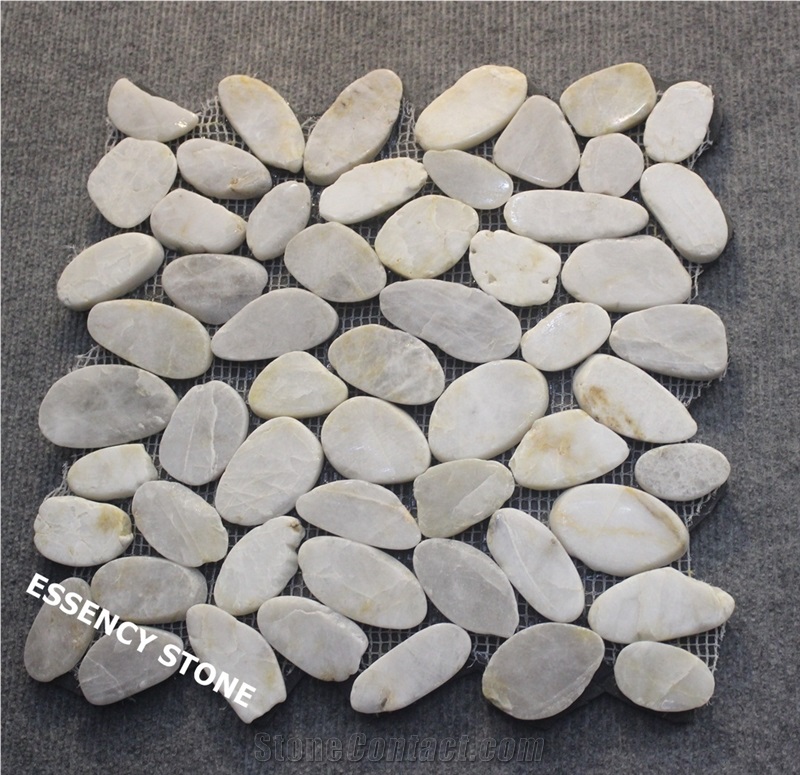 Sliced Pebble Mosaic Tile,River Stone Tile,Beach Stone Mosaic