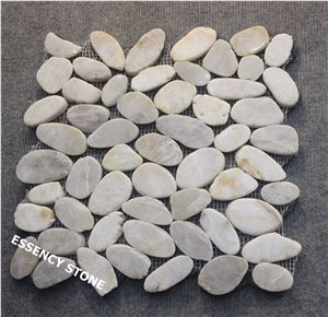 Sliced Pebble Mosaic Tile,River Stone Tile,Beach Stone Mosaic