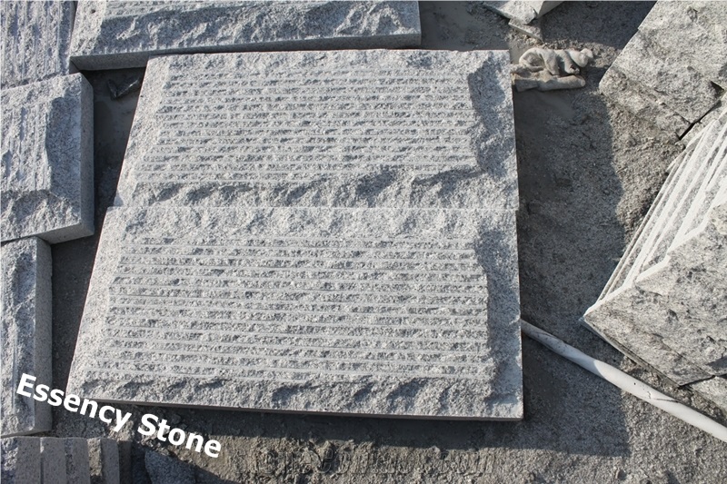 Surface Grooved White Granite Mushroom Stone, Exterior Mushroomed Wall
