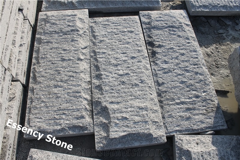 Surface Grooved White Granite Mushroom Stone, Exterior Mushroomed Wall
