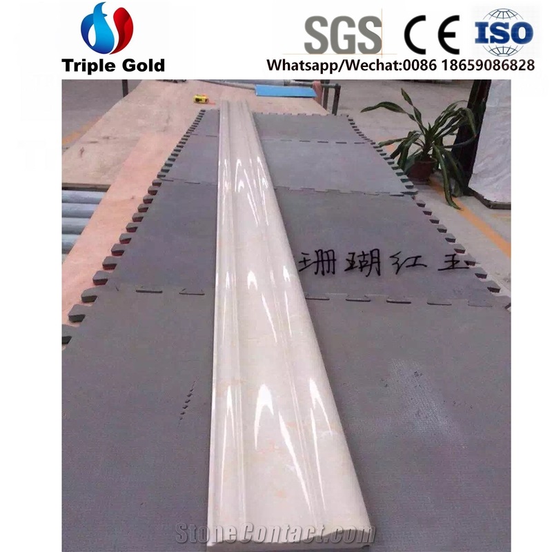 Coral Red Beige Marble Border Line Interior