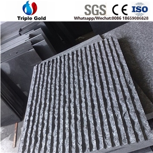 G684,Fuding Black,Absolute Black Basalt Tile Slabs,Natural-Grooving
