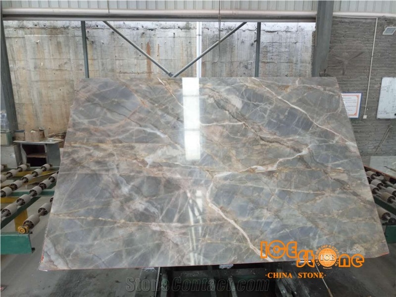 Grey Marble with White Vein/Wooden Marble Floor Slabs&Tiles
