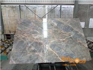 Grey Marble with White Vein/Wooden Marble Floor Slabs&Tiles