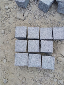 Chinese Dark Grey G654 Granite Cobblestone, Cube Stone